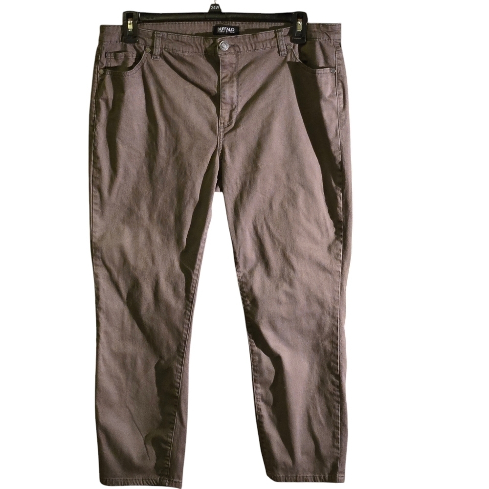 Buffalo David Bitton Mid Rise Stretch Skinny Ankle Grazer Pants Women's 16 Olive